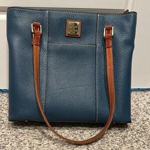 Dooney & Bourke Blue and Brown Leather Tote